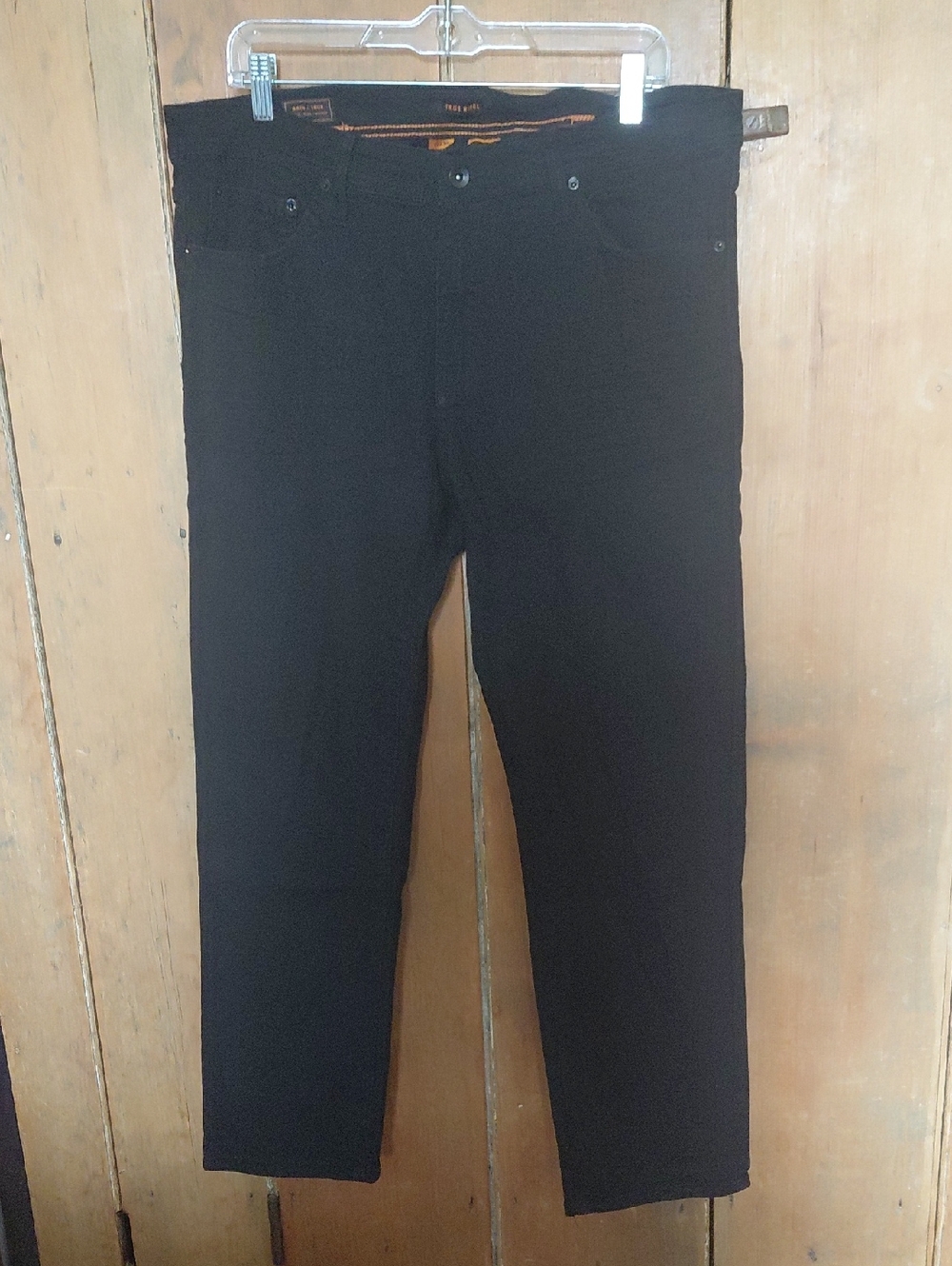 True Rebel Men's Black Slim Straight Jeans 36×30